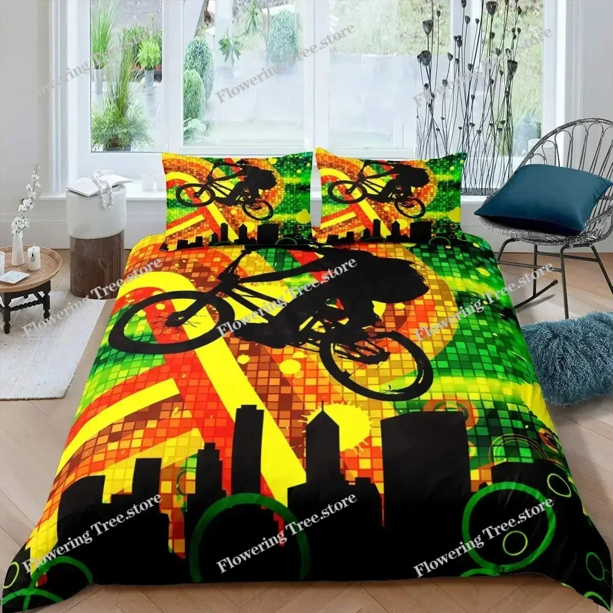 Mountain Biking Game - Conjunto de Capa de Edredom para