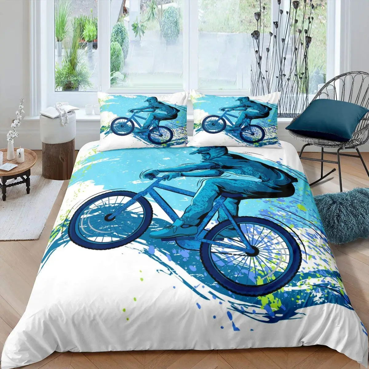 Mountain Biking Game - Conjunto de capa de edredão de