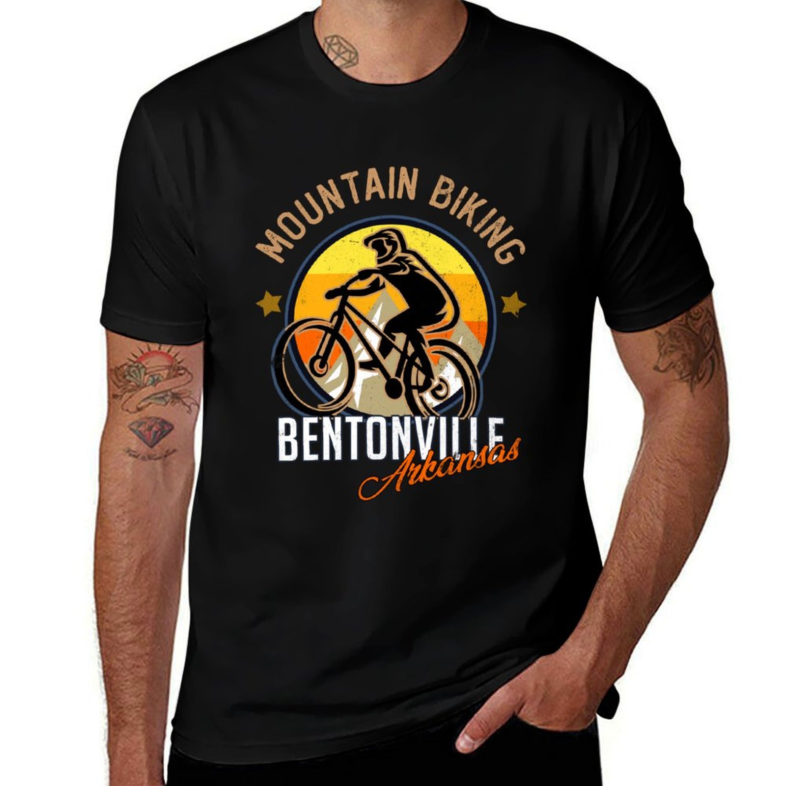 Mountain Biking In Arkansas - Camiseta de Ciclismo de Montanha Bentonville