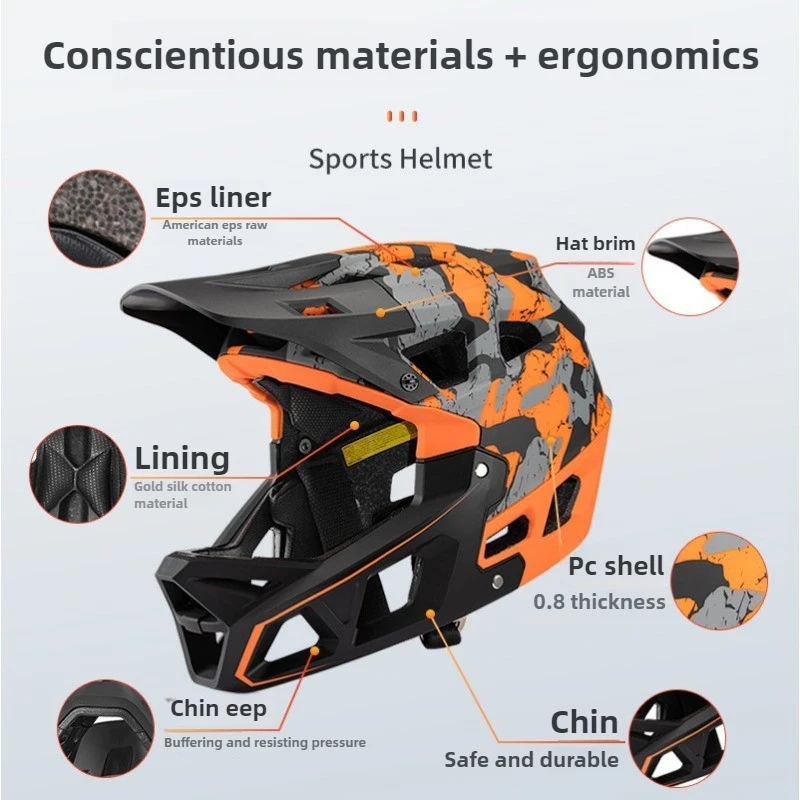 Novo Capacete de Ciclismo Adul - Mountain Biking Helmet Full Face avaliação e preço